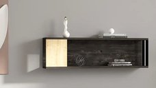 Raft de perete Riva culoare antracit si stejar,100 cm