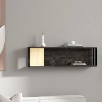 Raft de perete Riva culoare antracit si stejar,100 cm - 1