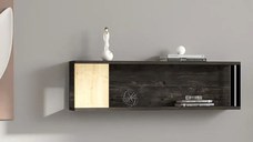Raft de perete Riva culoare antracit si stejar,100 cm