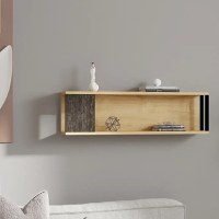 Raft de perete Riva culoare stejar si antracit 100 cm - 1