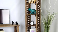 Raft organizator cu 4 politie pentru ,baie bucatarie, culoare nuc, 140 cm