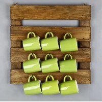 Raft organizator din lemn, seria wood Homs, 45 x 45 x 5 cm,700202 - 1