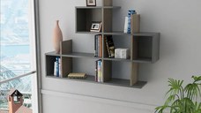 Raft perete Cassy Homs gri-nuc 129 x 22 x 99 cm