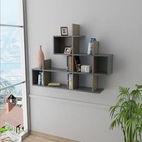 Raft perete Cassy Homs gri-nuc 129 x 22 x 99 cm - 1