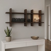 Raft perete din lemn Gozde Homs, 100 x 45 x 9 cm, maro - 1