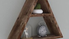 Raft perete din lemn ,seria wood Homs, maro, 33 x 30 x 6 cm,700201