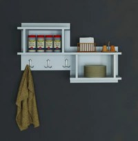 Raft suspendat cu agatatori Nizza Homs, 100 x 51.8 x 19.6 cm, alb - 1