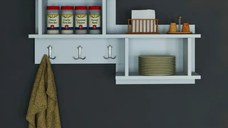 Raft suspendat cu agatatori Nizza Homs, 100 x 51.8 x 19.6 cm, alb