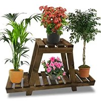 Resigilat:Etajera flori din lemn, Homs Garden 2, Natur, 75 x 49 x 25 cm - 1