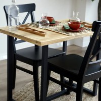 Resigilat:Masa bucatarie  lemn.seria wood A-620,pin natur-negru,100x59x75 cm, 30103 - 1