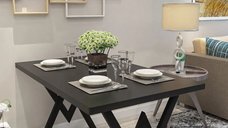 Resigilat:Masa bucatarie  texturata, negru,120x80x75 cm, 30410