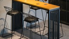 Resigilat:Masa bucatarie ,tip bar, lemn.seria wood A-620,pin natur-negru,140x40x103cm, 30141