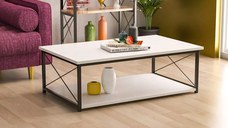 Resigilat:Masa de cafea Homs, serie 440,90 x 60 x 42 cm, alb/negru,200