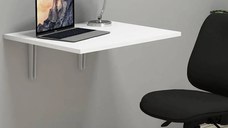 Resigilat:Masa PC rabatabila cu montaj pe perete, Praga Homs, alb, 50 x 24.5 x 1.8 cm, PAL