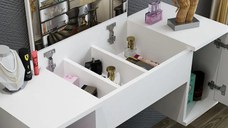 Resigilat:Masa toaleta suspendata cu oglinda, Laura Homs, 100 x 376 x 723 mm ,alb