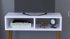 Resigilat:Masa tv eco Retro Homs 72 x 30 x 60 cm, Alb-nuc