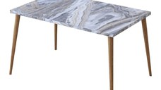 Resigilat:Masuta de cafea picip lemn masif, Homs 72 x 45 x 42 cm, Marmorat