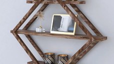 Resigilat:Raft de perete din lemn Platy Homs, maro