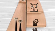 Resigilat:Raft de perete Sailor Homs 72 X 52 X 18, lemn stratificat natur