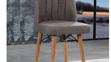 Resigilat:Scaun living tapitat Valentina gri Homs