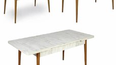 Resigilata Masa extensibila Dining Homs, bej si maro, 130/170 x 80 cm