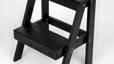Scara taburet din lemn, 2 trepte culoare  negru,45 cm