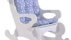 Scaun balansoar pentru copii Baby Puzzle 40x70x65 cm - MDF alb/albastru