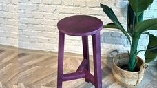 Scaun bar din lemn culoare mov, Vinita, 70 cm