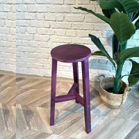 Scaun bar din lemn culoare mov, Vinita, 70 cm - 1