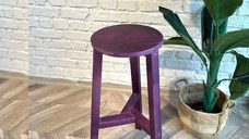 Scaun bar din lemn culoare mov, Vinita, 70 cm