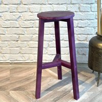 Scaun bar din lemn culoare mov, Vinita, 70 cm - 1