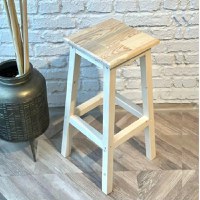 Scaun bar Vinita din lemn, culoare bej, 80 cm - 1