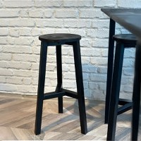 Scaun bar, Vinita,din lemn culoare negru 70 cm - 1