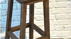 Scaun bar Vinita din lemn, culoare nuc, 80 cm
