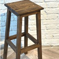 Scaun bar Vinita din lemn, culoare nuc, 80 cm - 1