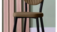 Scaun Barton, metal profil, culoare maro