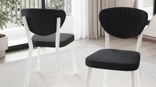 Scaun Barton, negru, profil din metal,alb