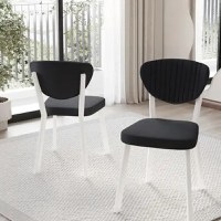 Scaun Barton, negru, profil din metal,alb - 1