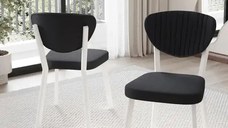 Scaun Barton, negru, profil din metal,alb