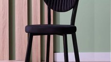 Scaun Barton, negru, profil din metal