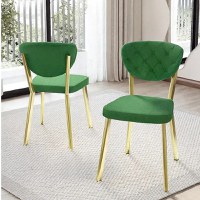 Scaun Barton, verde, profil din metal,auriu - 1