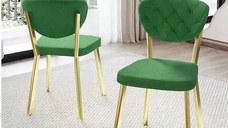 Scaun Barton, verde, profil din metal,auriu
