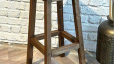 Scaun de bar Vinita din lemn masiv, nuanta nuc, 67 cm