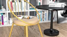 Scaun metal, Dining Homs, auriu, 76 x 62 cm,30450