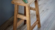 Scaun, taburet, din lemn culoare nuc ,40 cm