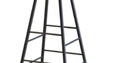 Scaun taburet din metal, negru, 72 x 30 x 30 cm