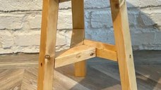 Scaun taburet Heidi , din lemn, culoare nuc ,45 cm