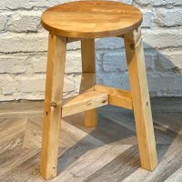 Scaun taburet Heidi , din lemn, culoare nuc ,45 cm - 1