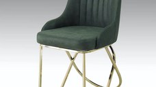 Scaun tapitat  si piciore metal  culoare gold
