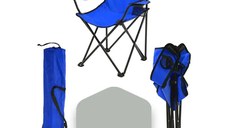 Scaune Pliabile cu Cotiere și Suport,  Pentru Camping sau Grădină,albastru